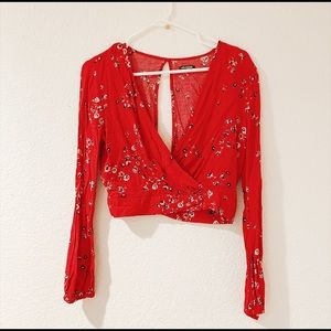 Floral wrap long sleeve